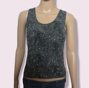 Black & Silver Bellissima Top Sz Small
